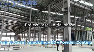 Linia do anodowania aluminium o dużej wydajności | Anodowanie+ED+Malowanie proszkowe| 3 linie