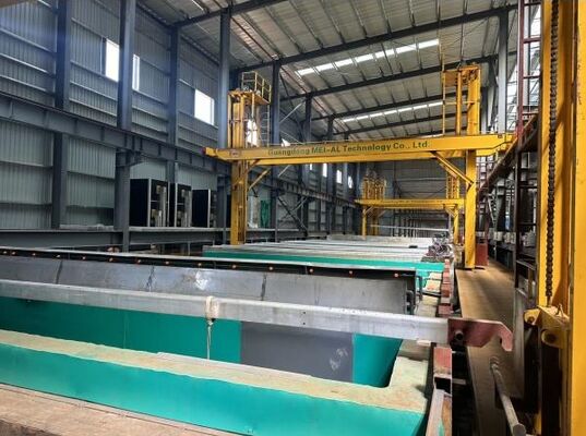 Dobra cena Linia produkcyjna do anodowania profili aluminiowych 450T/miesiąc, maksymalna długość profilu 6500mm, grubość warstwy anodowej 8-12 µm w Internecie